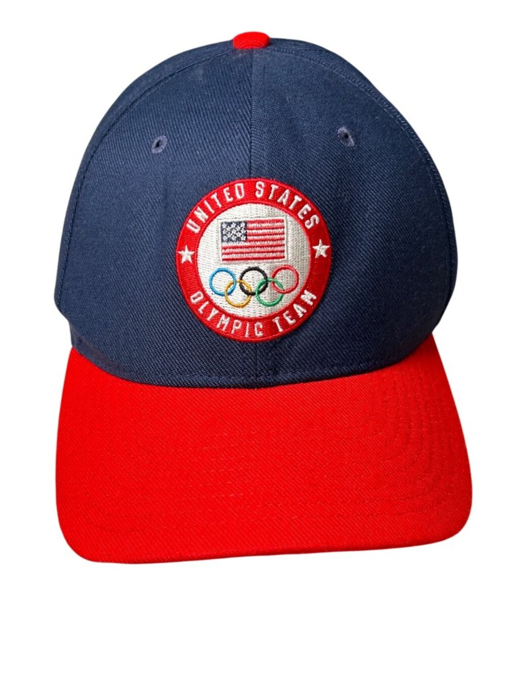 USA Olympic Team Nike Swoosh Red Navy Cap Dri-Fit Embroidered Hat Stretch OSFM